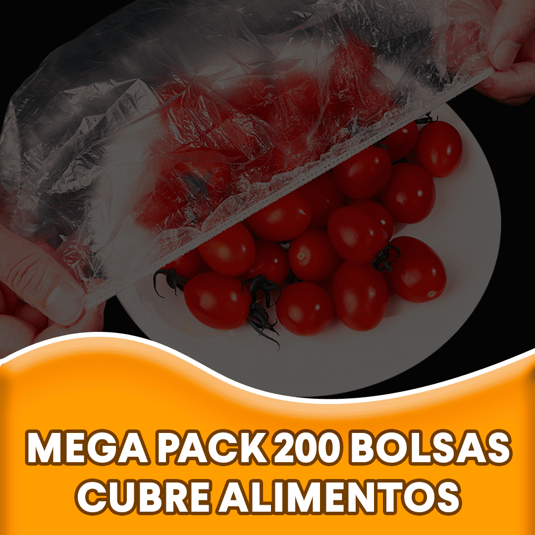 MEGA PACK - 200 BOLSAS ELÁSTICAS CUBRE ALIMENTOS + ENVÍO GRATIS