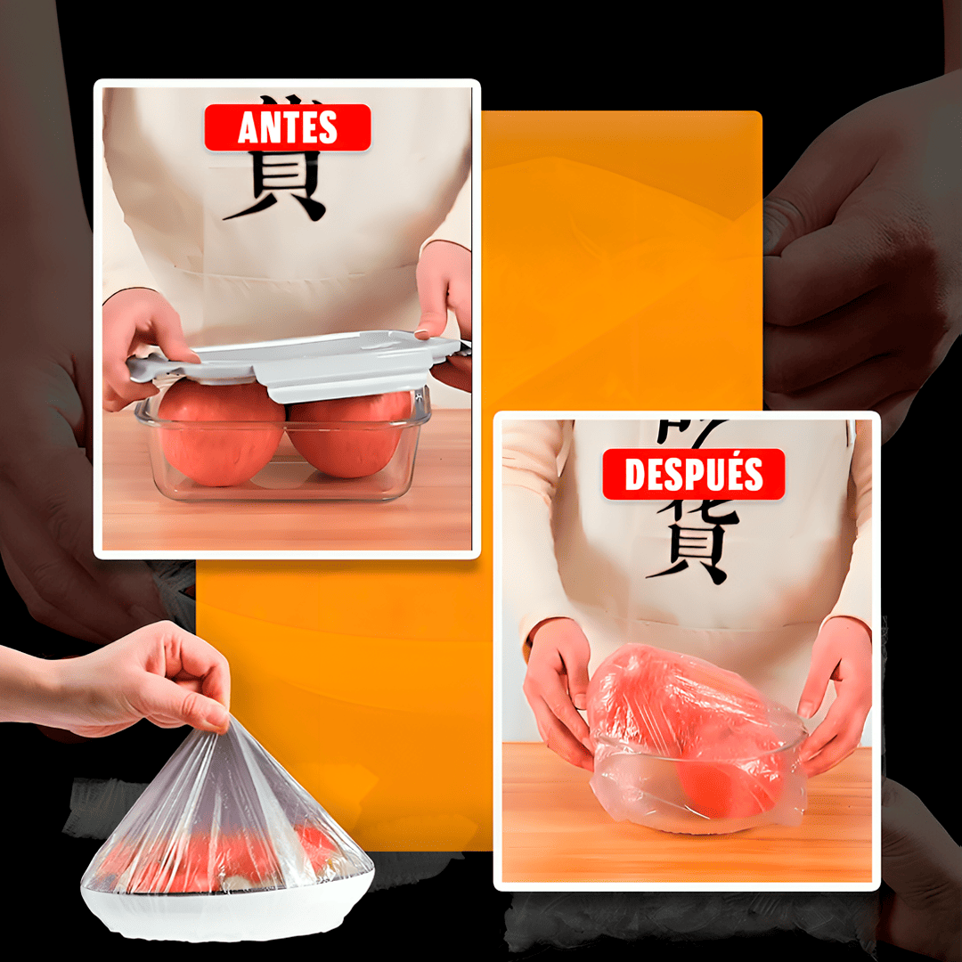 MEGA PACK - 200 BOLSAS ELÁSTICAS CUBRE ALIMENTOS + ENVÍO GRATIS