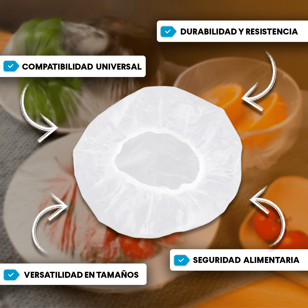 MEGA PACK - 200 BOLSAS ELÁSTICAS CUBRE ALIMENTOS + ENVÍO GRATIS