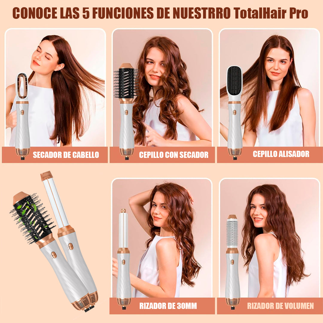 SECADOR DE PELO 5 EN 1 - RIZA, ALISA, PEINA Y DA VOLUMEN - TOTALHAIR PRO™