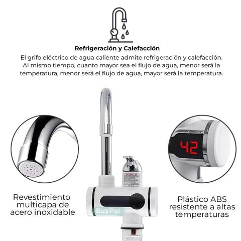 AQUAHEAT PRO™ LLAVE GRIFO ELÉCTRICO CON CALENTADOR DE AGUA