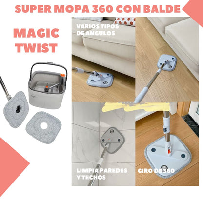 SUPER MOPA 360 CON BALDE - MAGIC TWIST™