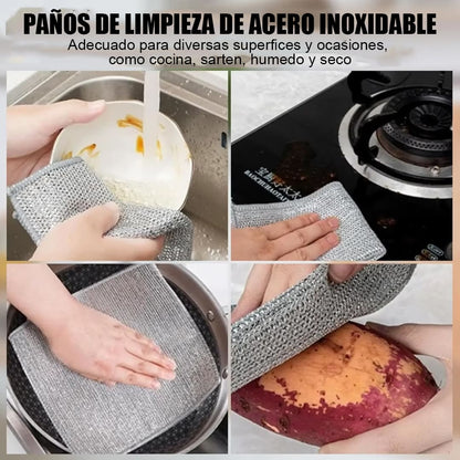 PAÑOS DE LIMPIEZA DE ACERO INOXIDABLE SHINEMASTER™