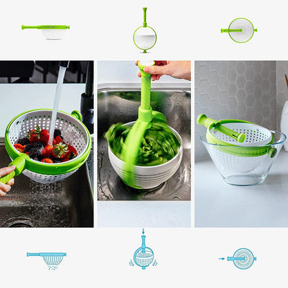 SaladSpin Pro - Escurridor de ensaladas (LLÉVATE GRATIS UNA BOQUILLA 360° PARA LA LLAVE)