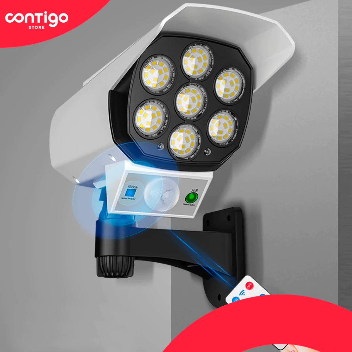 FOCO LED SOLAR - LAMPARA TIPO CAMARA ORIGINAL