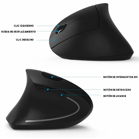 Mouse Ergonómico y Confortable - Mouse Lunar